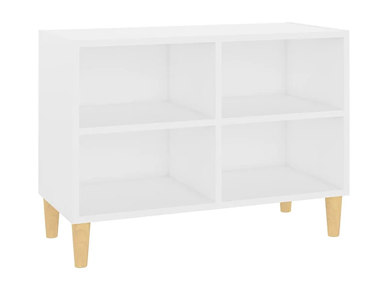 Petit meuble avec étageres sur pieds en bois naturel Kuba 70cm-Couleur Blanc