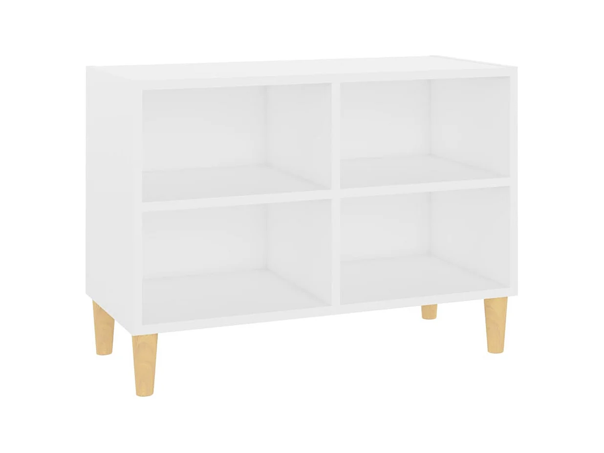 Petit meuble avec étageres sur pieds en bois naturel Kuba 70cm-Couleur Blanc
