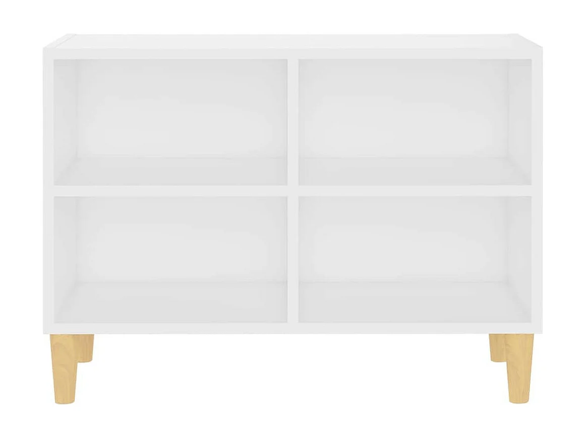 Petit meuble avec étageres sur pieds en bois naturel Kuba 70cm-Couleur Blanc