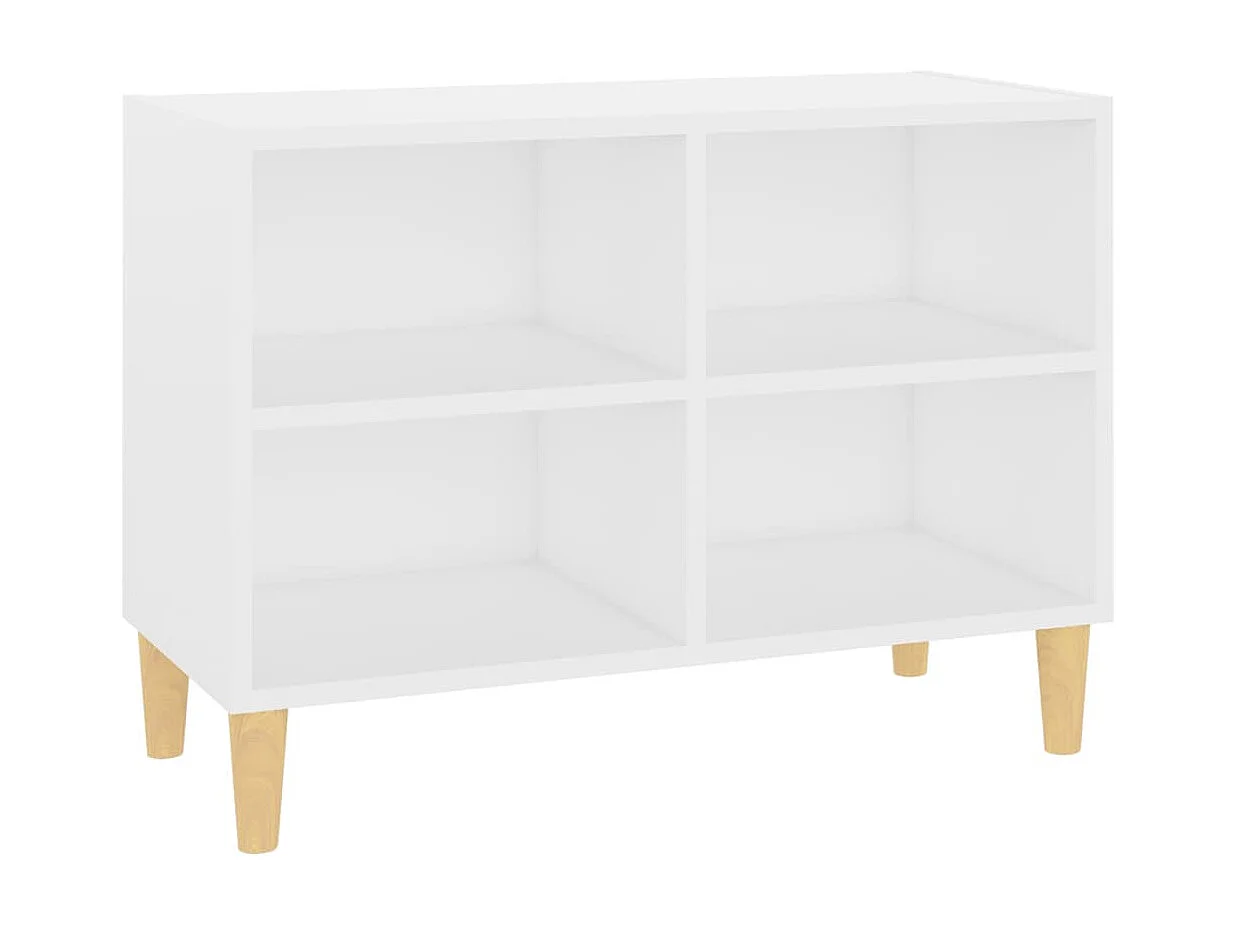 Petit meuble avec étageres sur pieds en bois naturel Kuba 70cm-Couleur Blanc