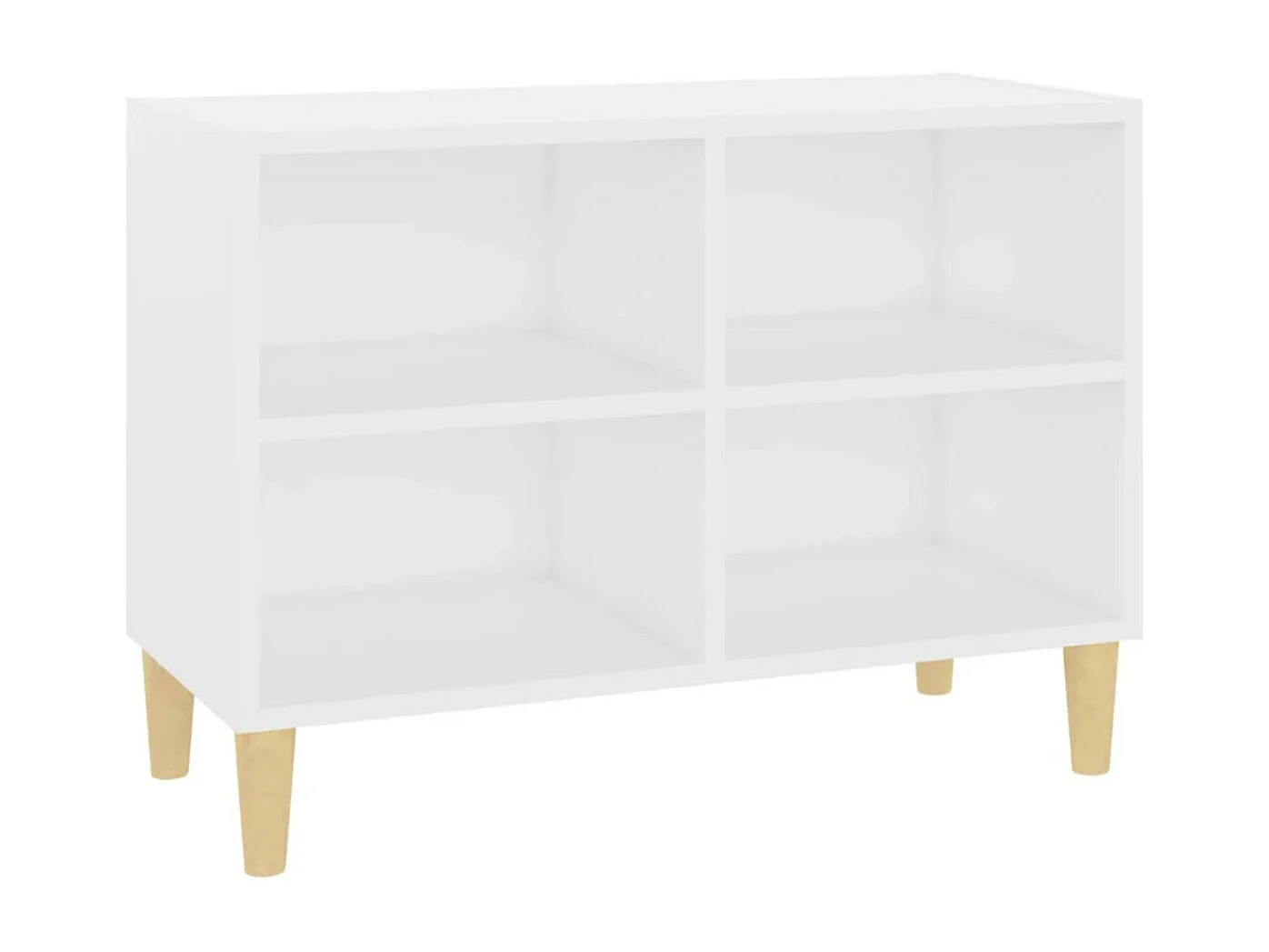 Petit meuble avec étageres sur pieds en bois naturel Kuba 70cm-Couleur Blanc