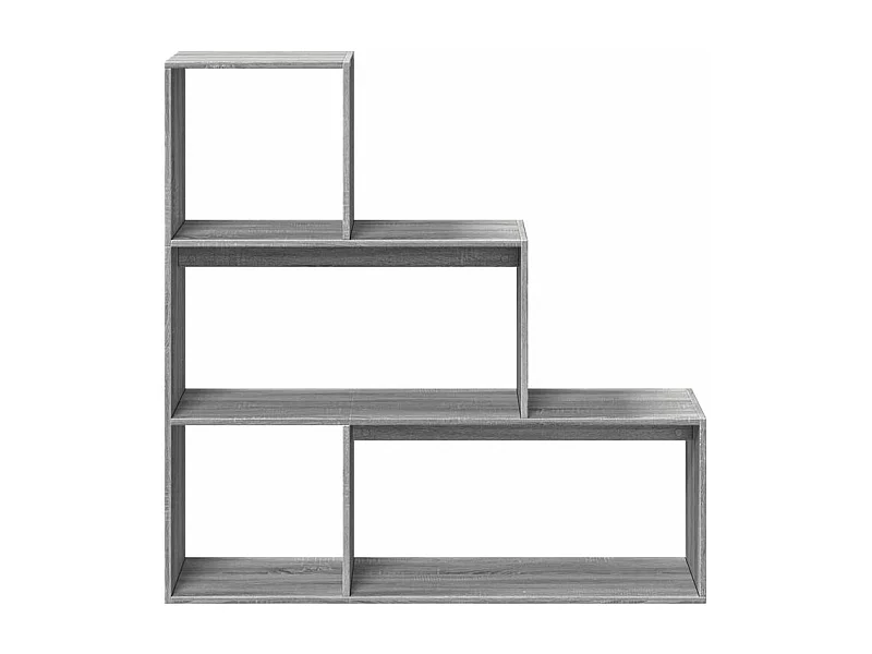 Étagère bibliothèque escalier Palino 123cm - 4 niches-Couleur Chêne gris