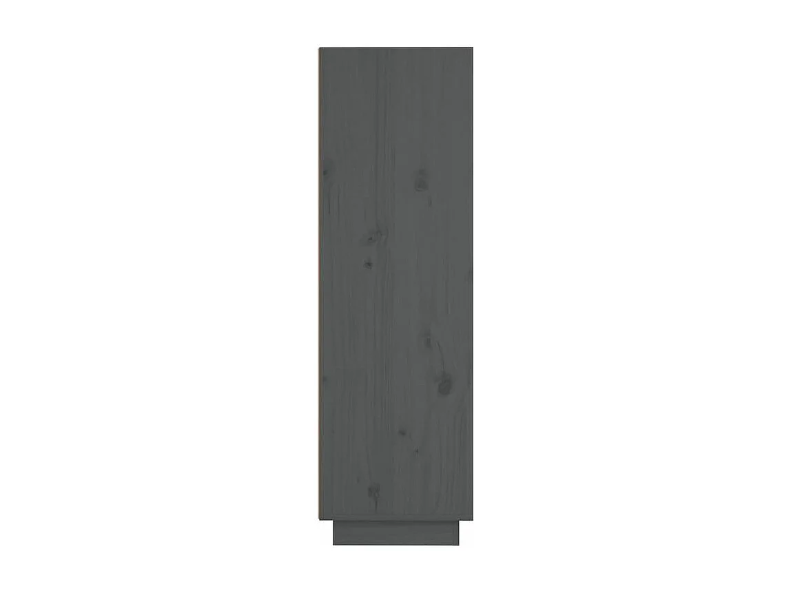 Meuble de rangement 1 porte 1 étagère Loupia 37cm - Bois pin massif-Couleur Gris