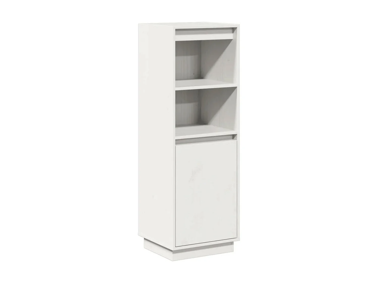 Meuble de rangement 1 porte 1 étagère Loupia 37cm - Bois pin massif-Couleur Gris