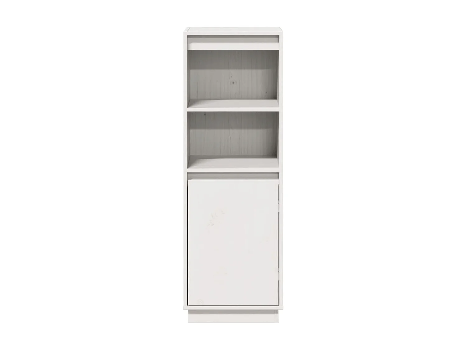 Meuble de rangement 1 porte 1 étagère Loupia 37cm - Bois pin massif-Couleur Gris