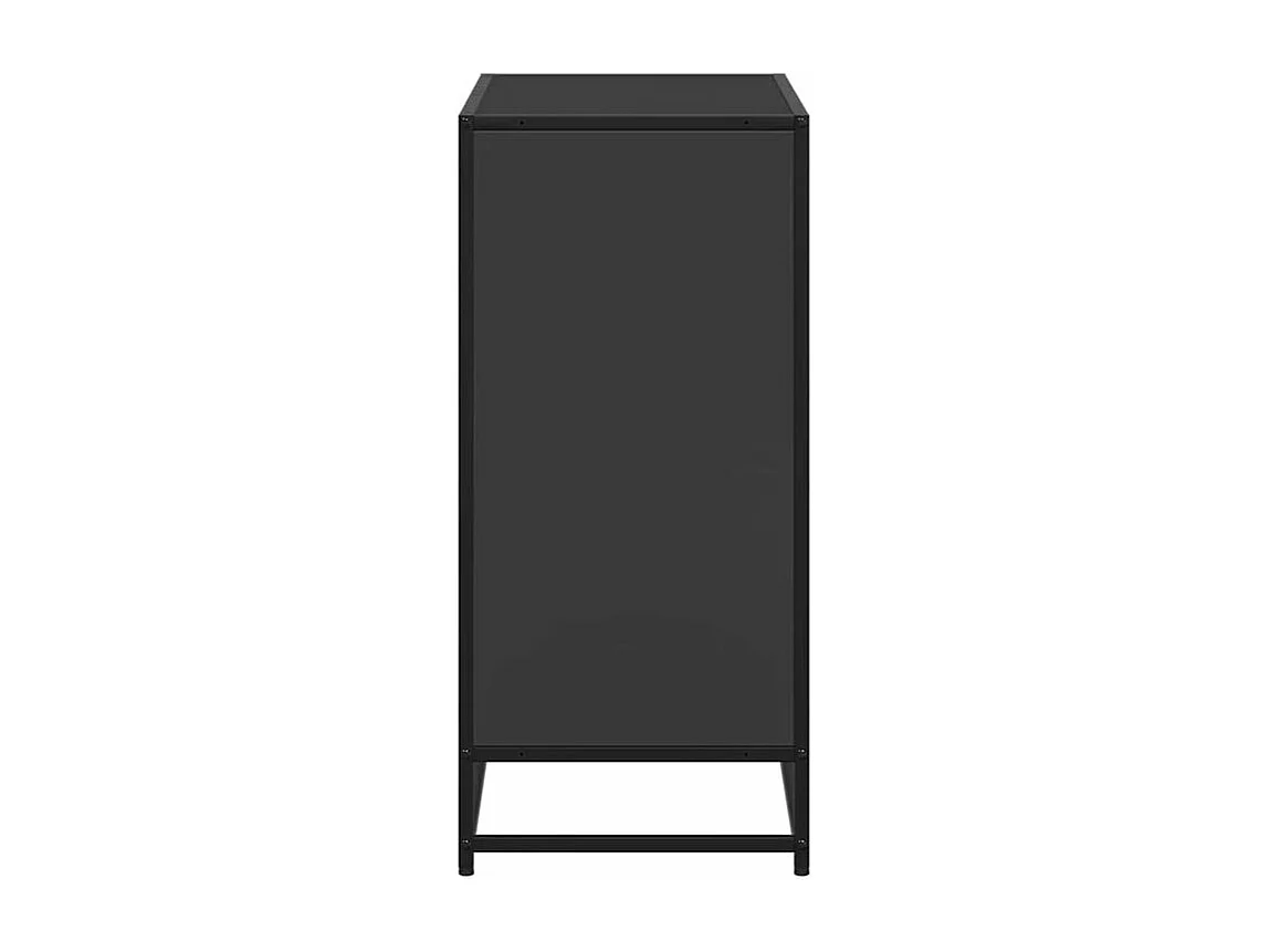 Petite étagère bibliothèque 2 niveaux Kalvani - Bois et metal noir-Couleur Noir-Largeur 80 cm