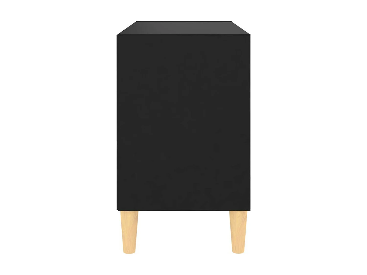 Petit meuble avec étageres sur pieds en bois naturel Kuba 70cm-Couleur Noir