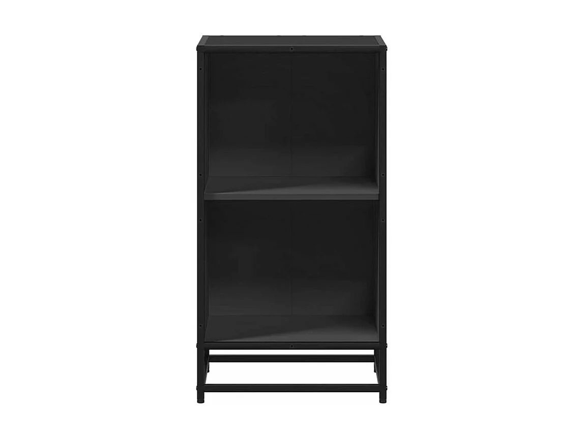 Petite étagère bibliothèque 2 niveaux Kalvani - Bois et metal noir-Couleur Noir-Largeur 40 cm