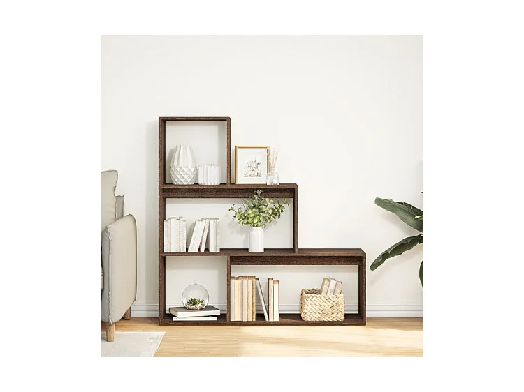 Étagère bibliothèque escalier Palino 123cm - 4 niches-Couleur Marron