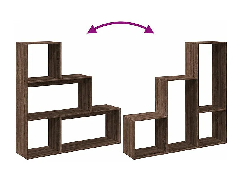Étagère bibliothèque escalier Palino 123cm - 4 niches-Couleur Marron