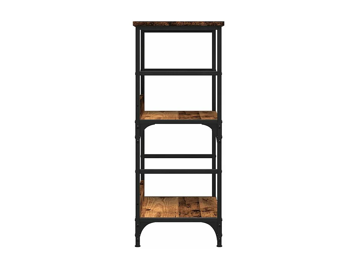 Petite étagère bibliothèque bois et métal Kano 50cm - Style industriel-Marron noisette