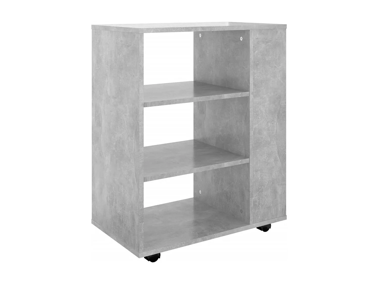 Petit meuble de rangement sur roulettes kazok 60cm – Sobre et pratique-Couleur Gris béton