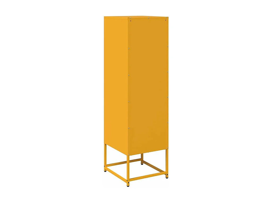 Meuble haut de rangement 1 porte 3 niveaux en métal Geko 36cm - Style Industriel-Couleur Jaune curry