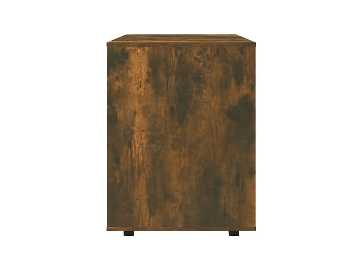 Petit meuble de rangement sur roulettes Burok 60cm – Discret et pratique-Couleur Marron fumé