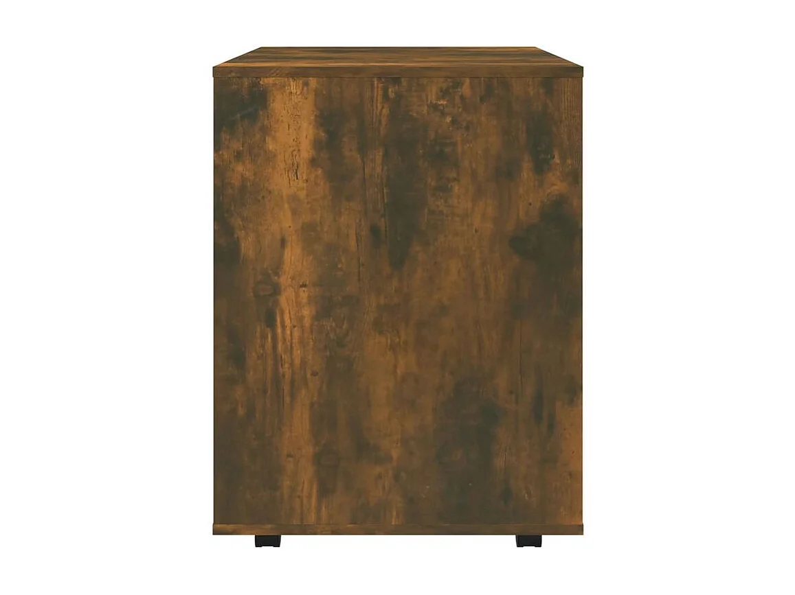 Petit meuble de rangement sur roulettes Burok 60cm – Discret et pratique-Couleur Marron fumé