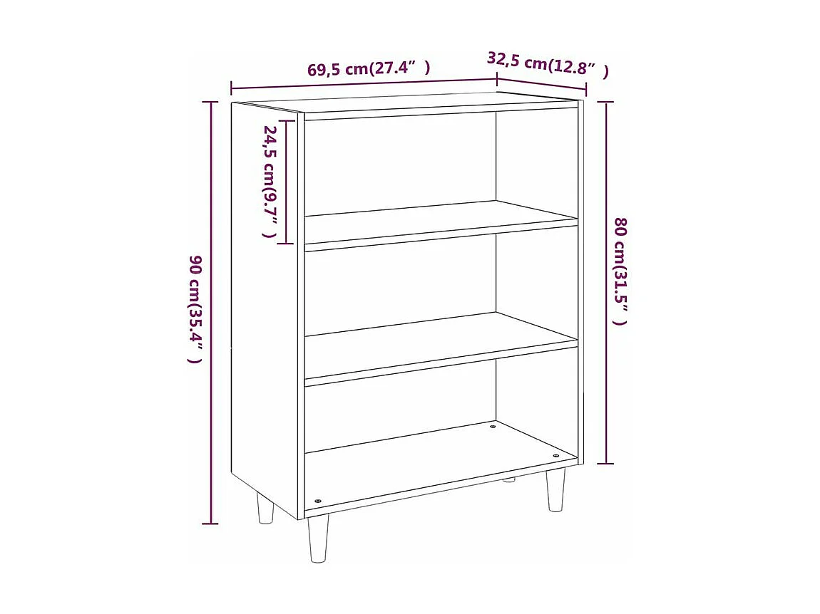 Buffet Chêne sonoma 69,5x32,5x90 Bois d'ingénierie