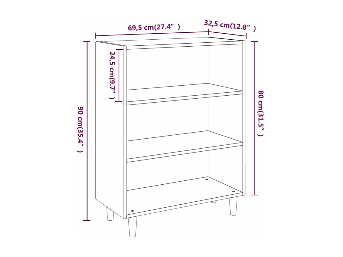 Buffet Chêne sonoma 69,5x32,5x90 Bois d'ingénierie