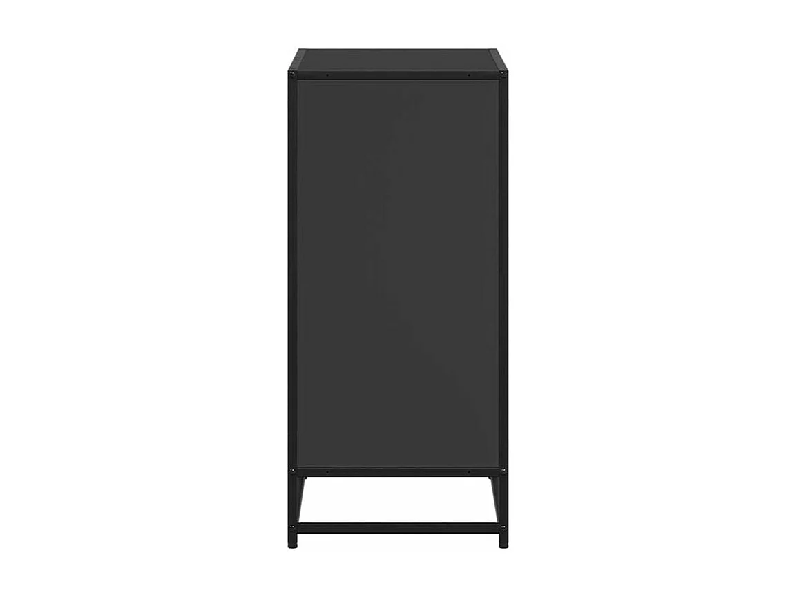 Petite étagère bibliothèque 2 niveaux Kalvani - Bois et metal noir-Couleur Noir-Largeur 60 cm