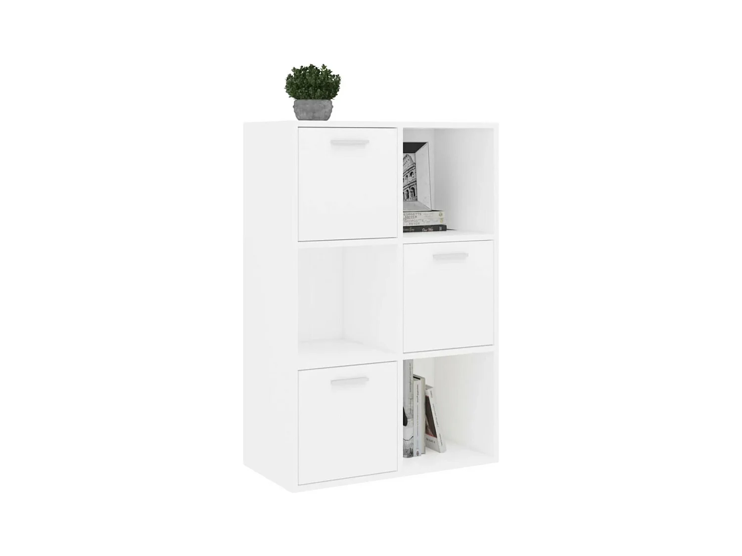 Meuble de rangement Doka 60cm - 3 niches 3 portes-Couleur Noyer