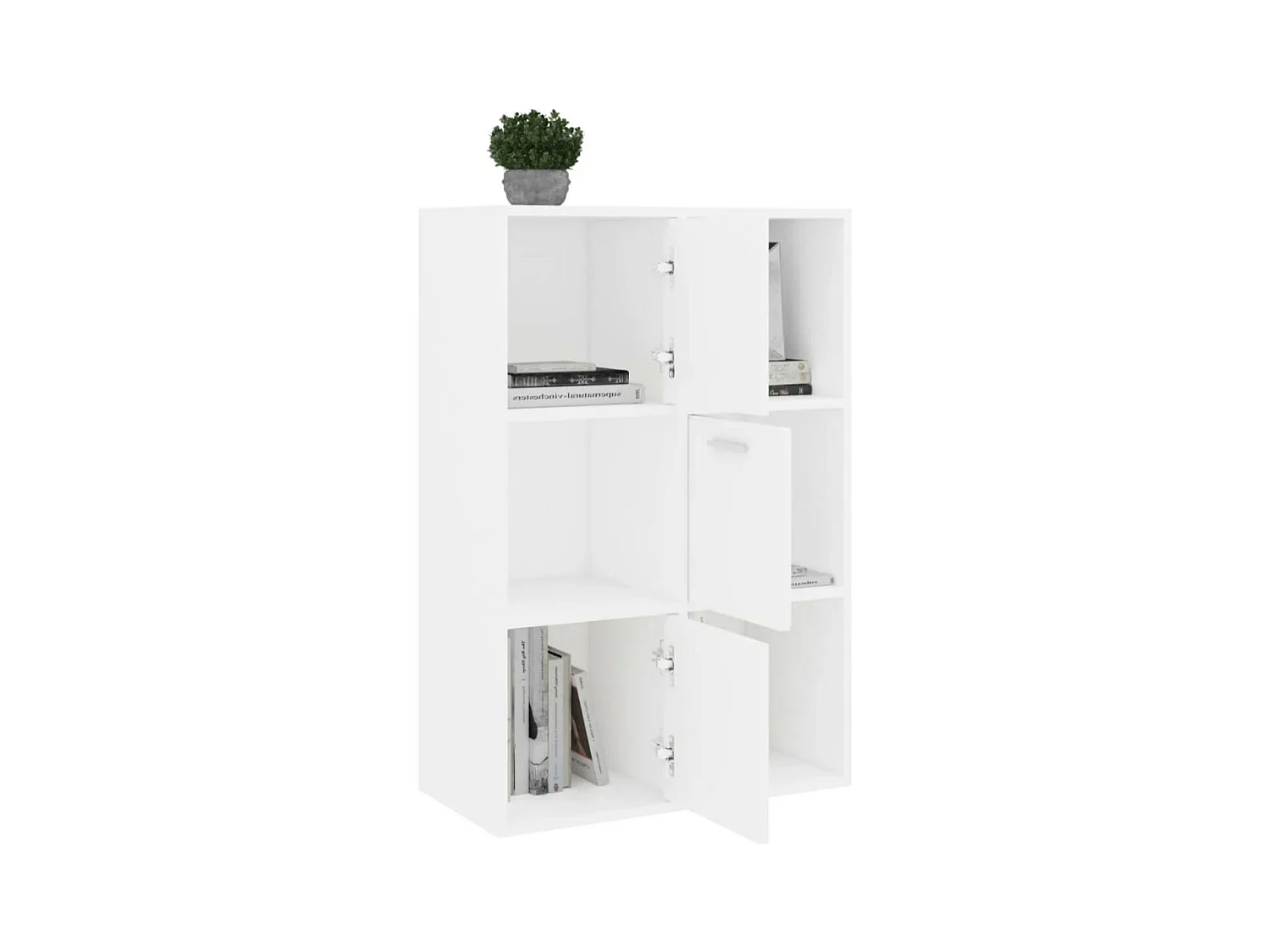 Meuble de rangement Doka 60cm - 3 niches 3 portes-Couleur Noyer