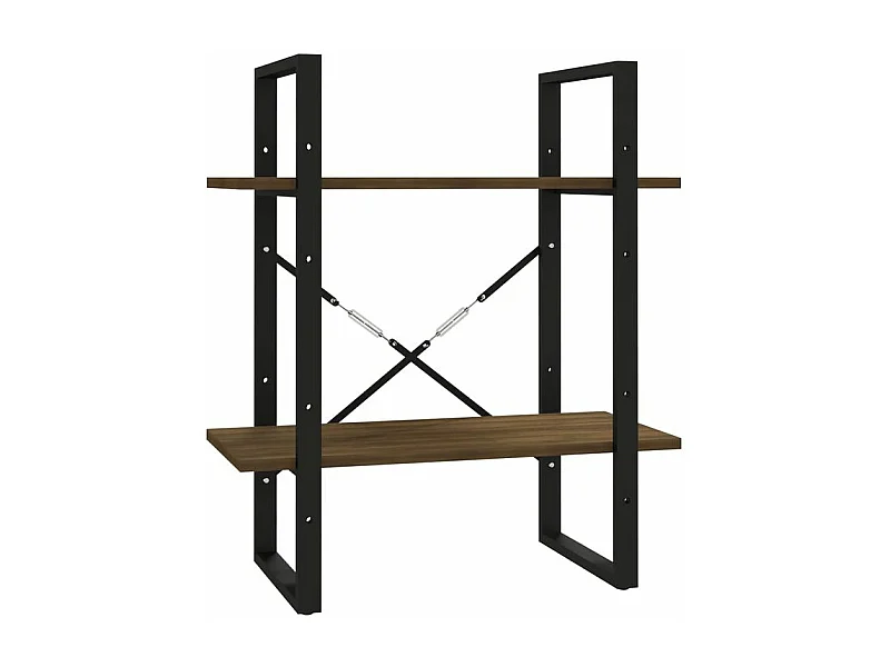 Petite étagère style industriel Loza 60cm-Couleur Marron fumé