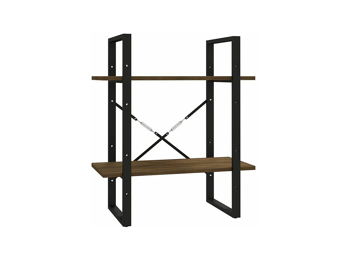 Petite étagère style industriel Loza 60cm-Couleur Marron fumé