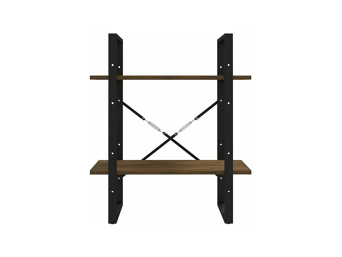 Petite étagère style industriel Loza 60cm-Couleur Marron fumé