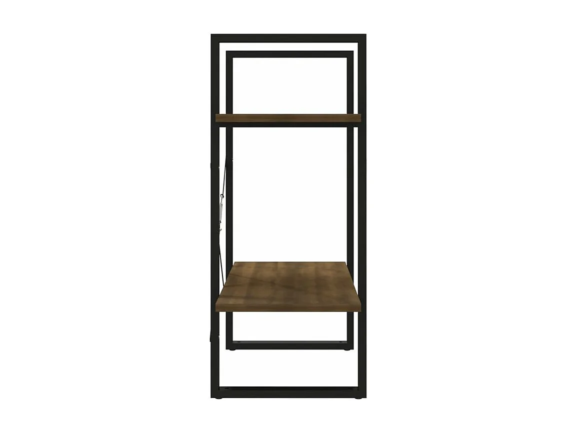 Petite étagère style industriel Loza 60cm-Couleur Marron fumé