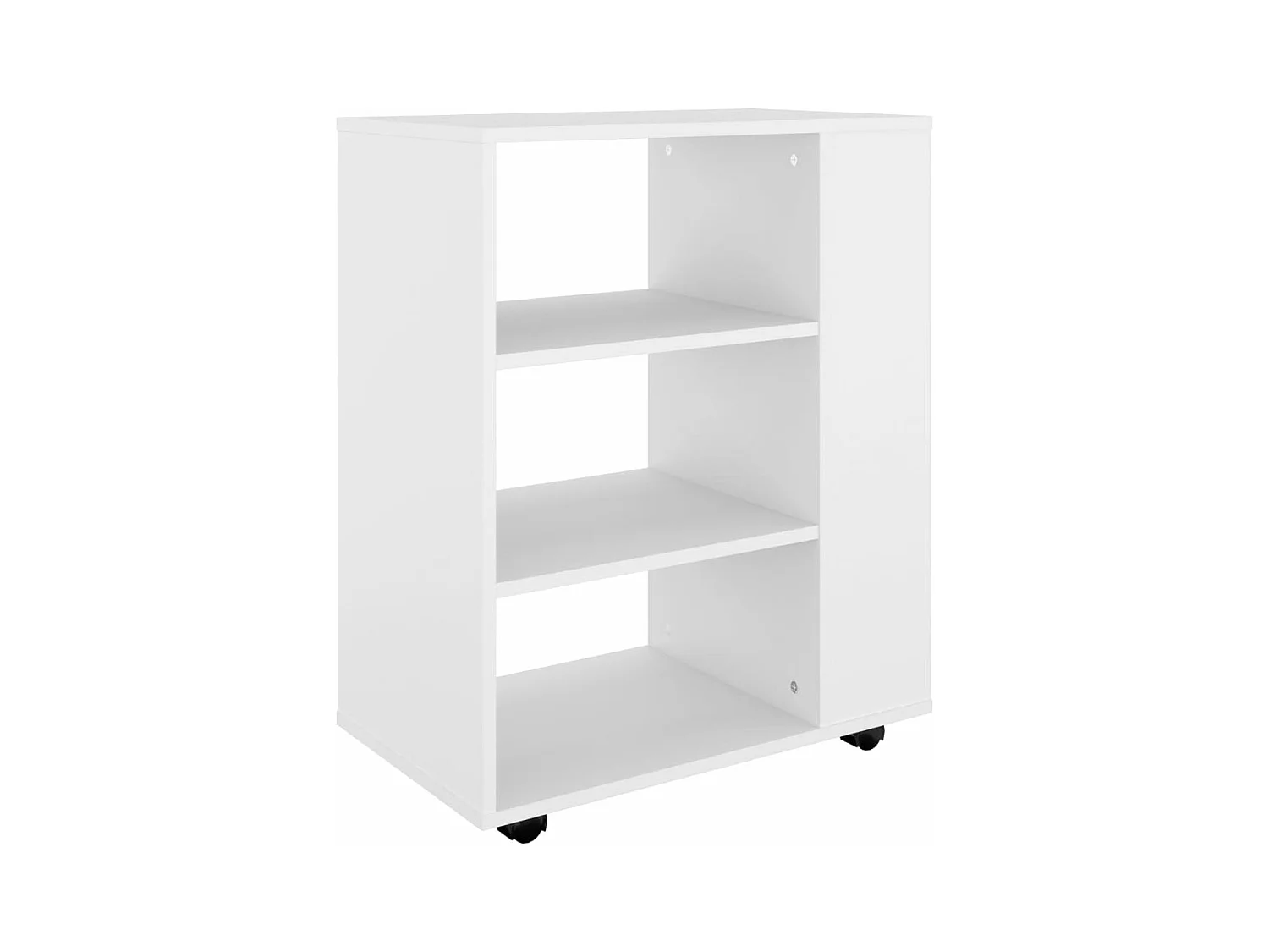 Petit meuble de rangement sur roulettes kazok 60cm – Sobre et pratique-Couleur Blanc