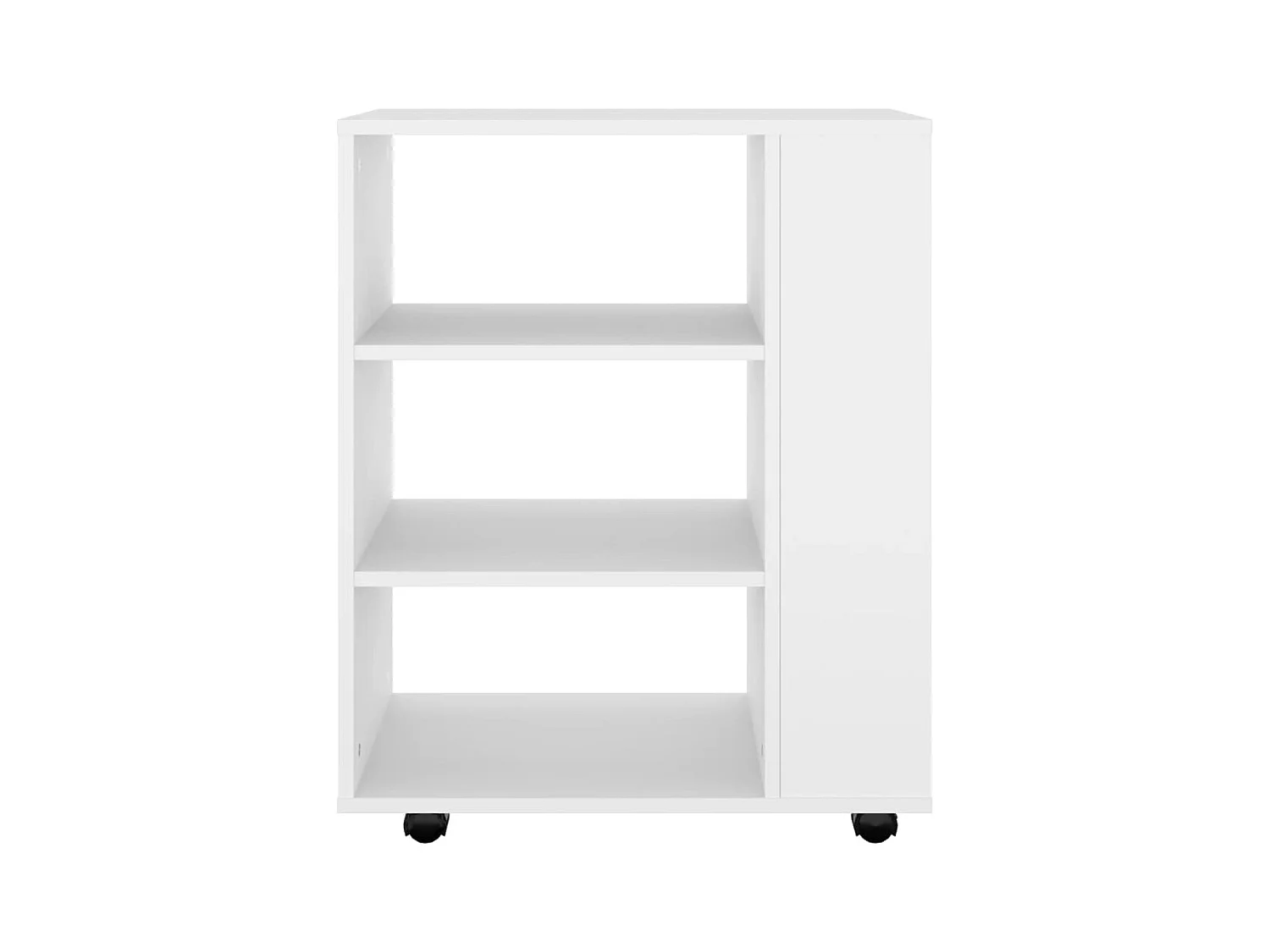 Petit meuble de rangement sur roulettes kazok 60cm – Sobre et pratique-Couleur Blanc