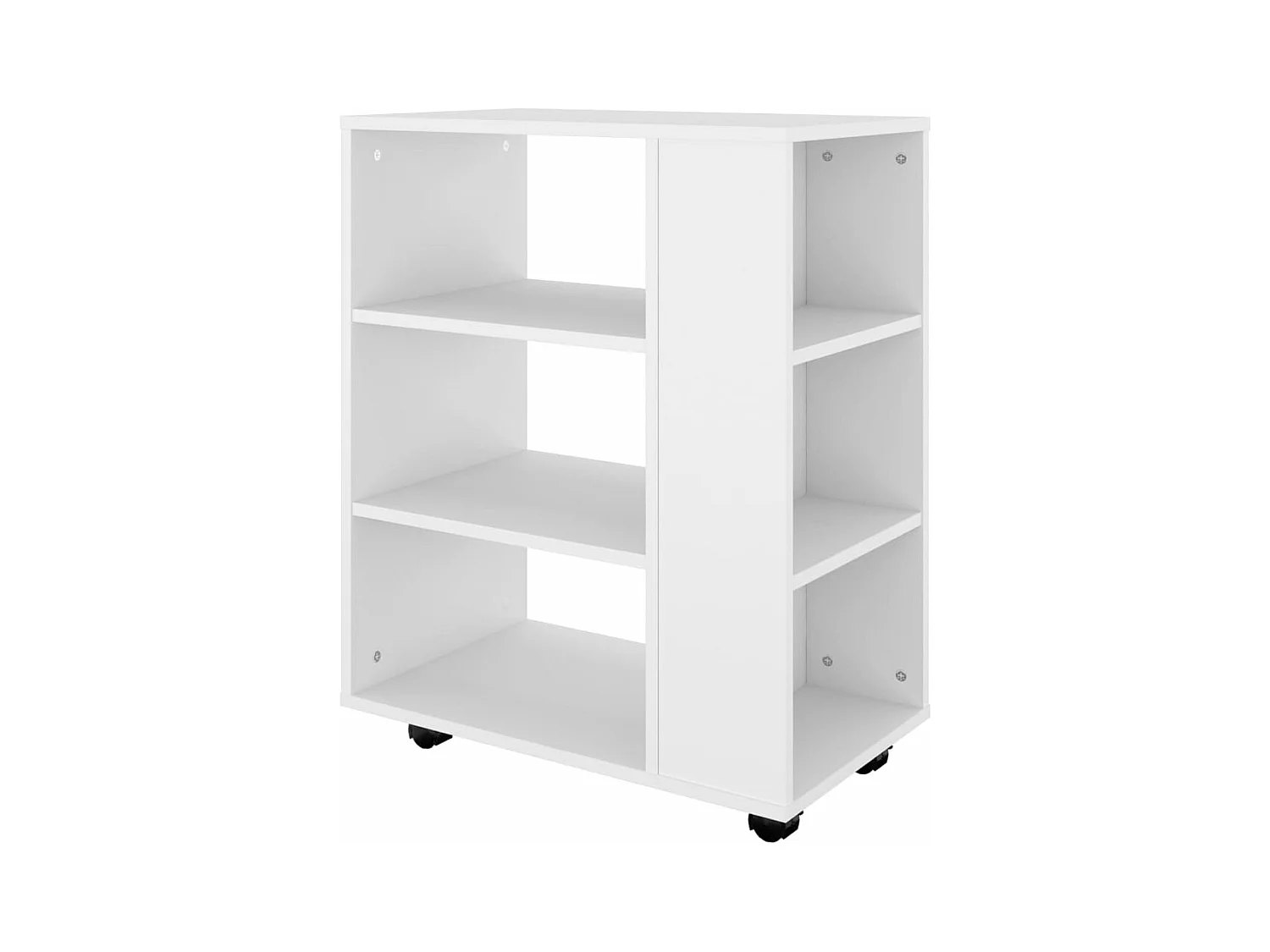 Petit meuble de rangement sur roulettes kazok 60cm – Sobre et pratique-Couleur Blanc