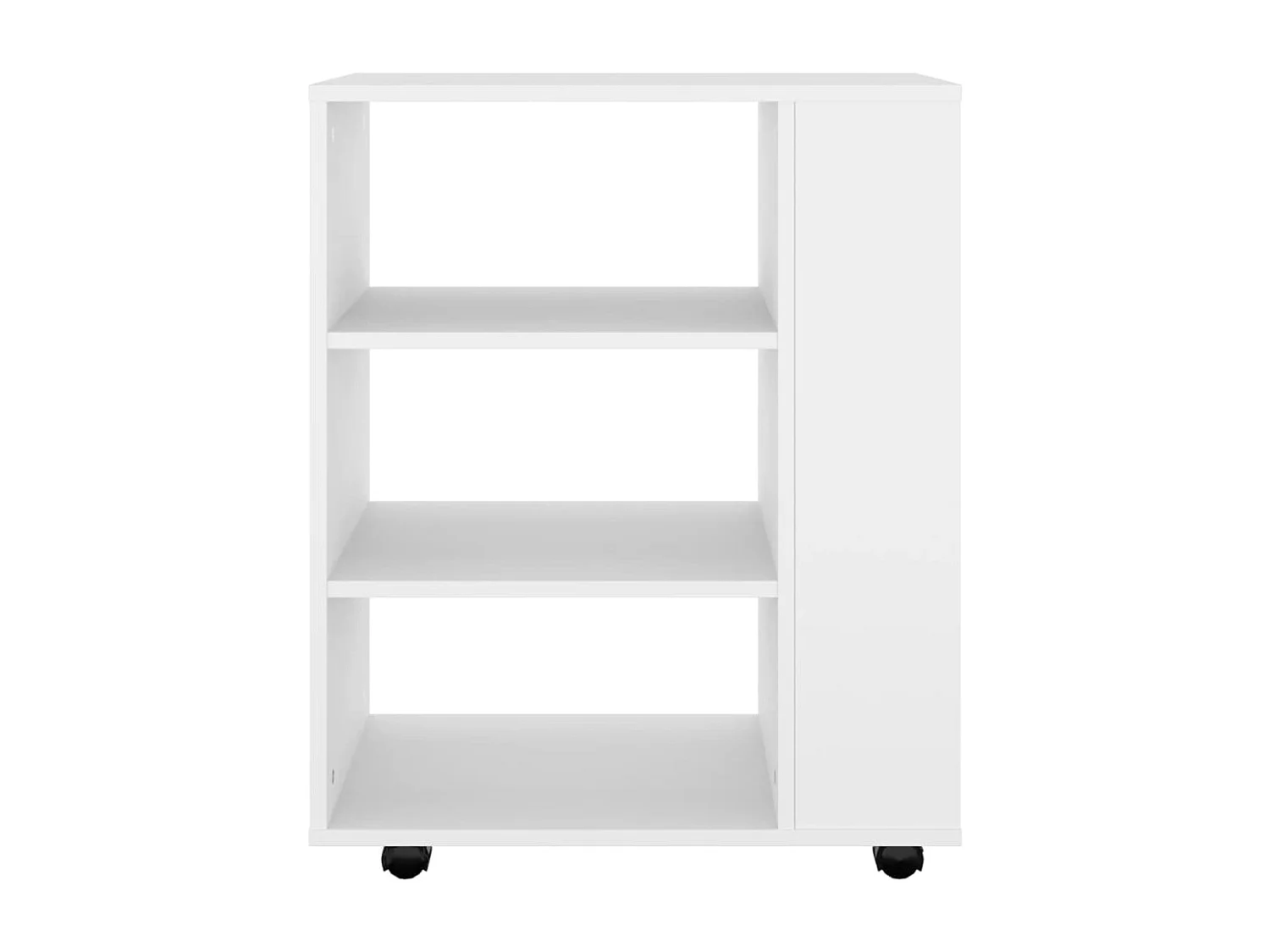 Petit meuble de rangement sur roulettes kazok 60cm – Sobre et pratique-Couleur Blanc