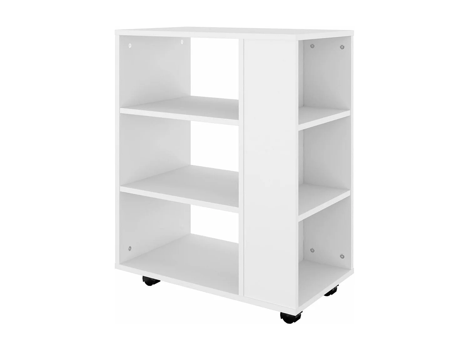 Petit meuble de rangement sur roulettes kazok 60cm – Sobre et pratique-Couleur Blanc