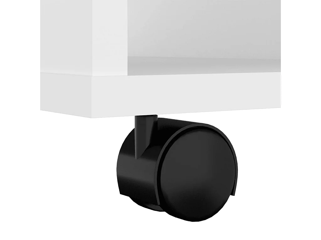 Petit meuble de rangement sur roulettes kazok 60cm – Sobre et pratique-Couleur Blanc