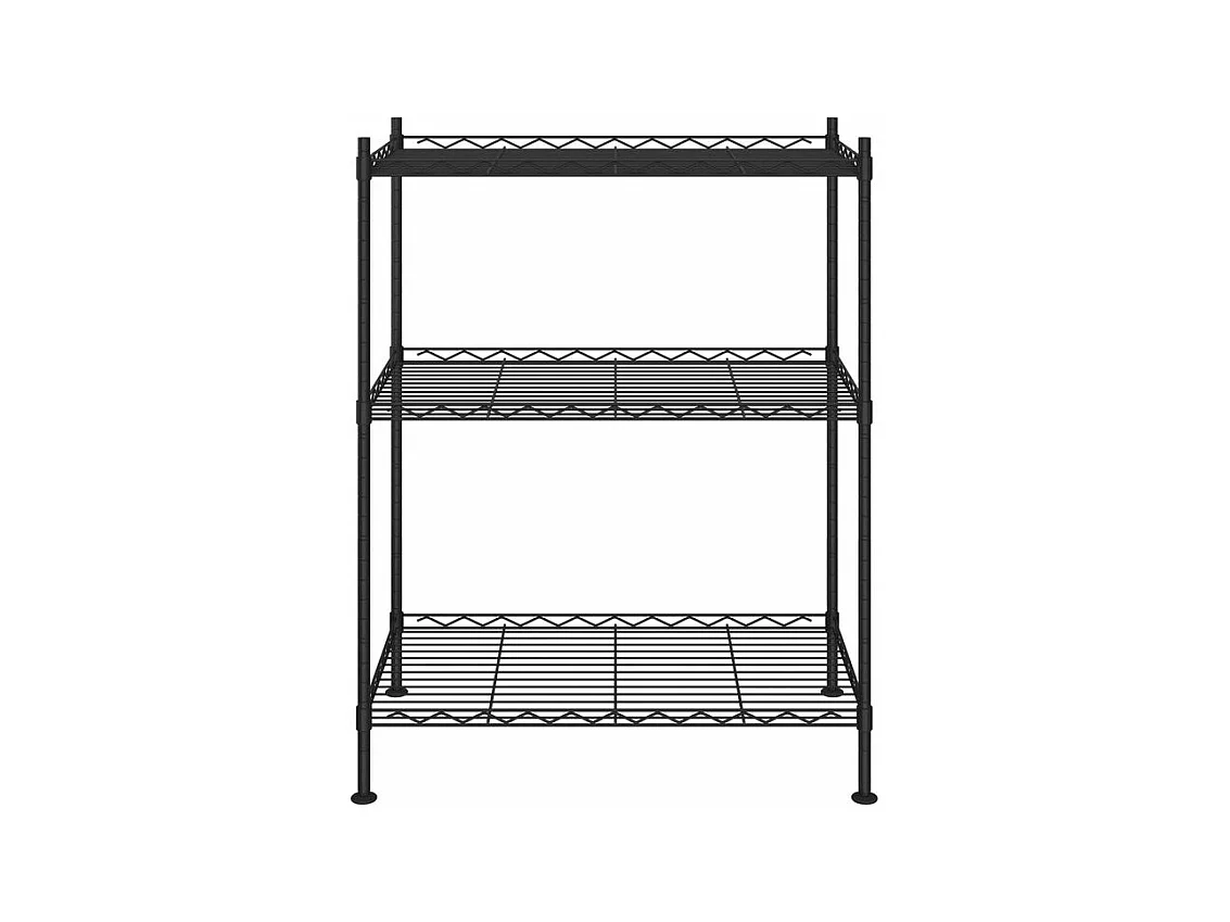 Étagère de rangement 3 niveaux 60x35x76 noir 150 kg