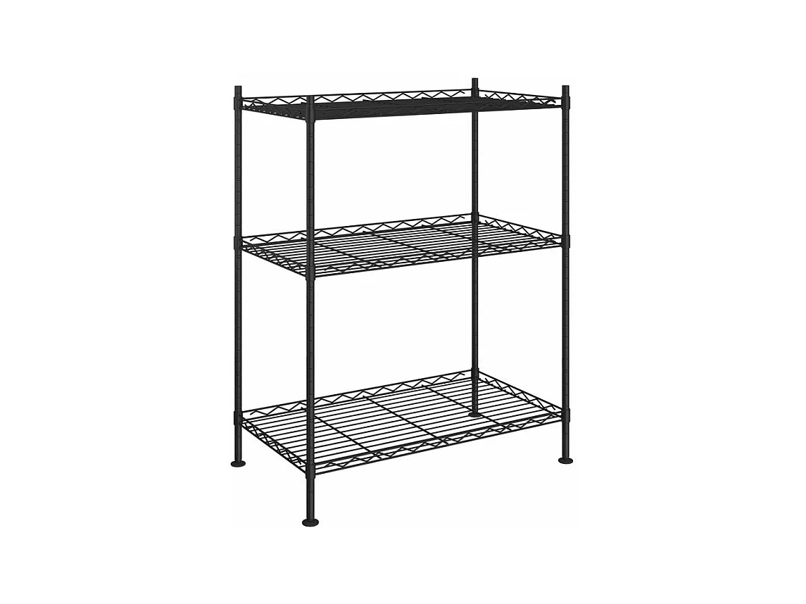 Étagère de rangement 3 niveaux 60x35x76 noir 150 kg