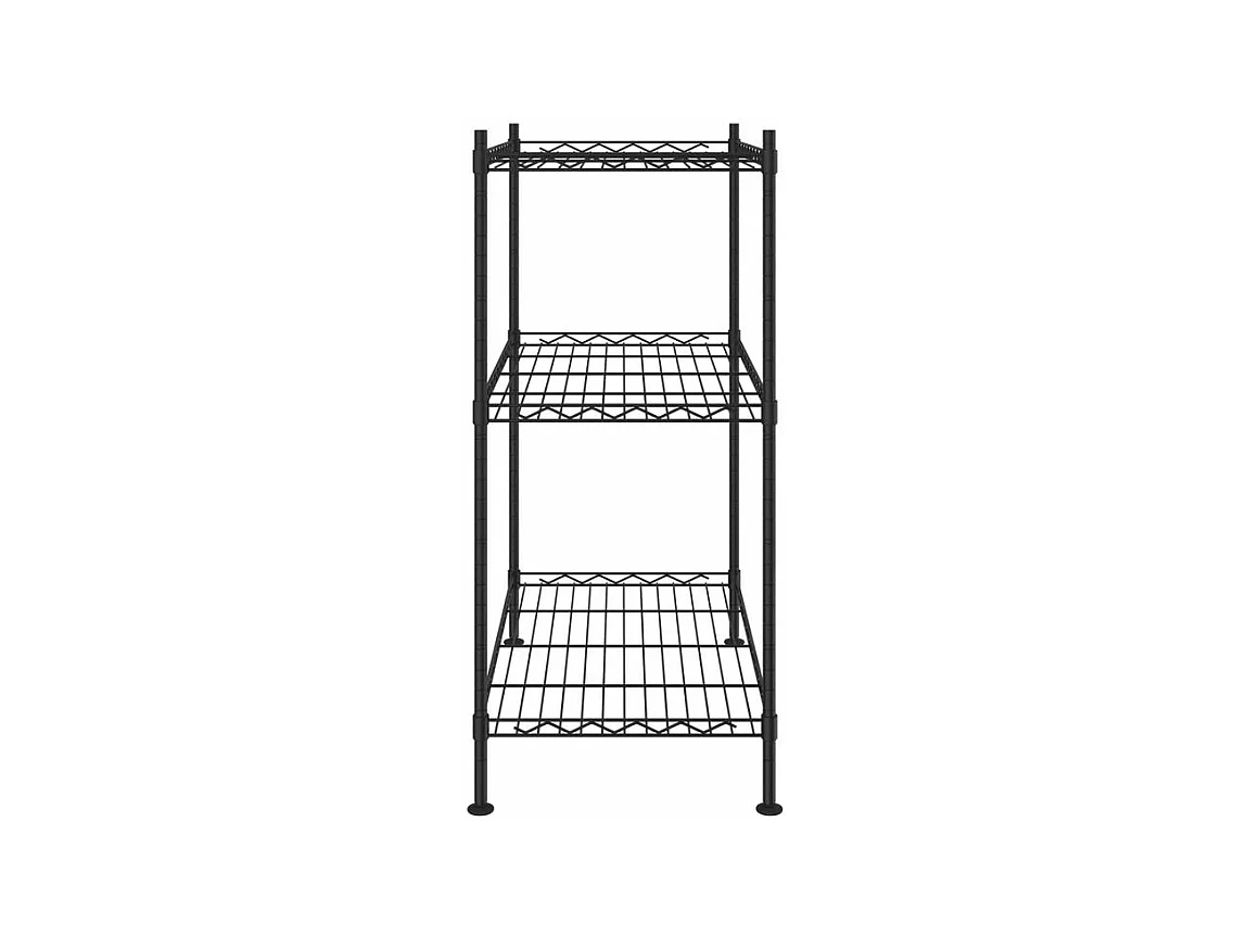 Étagère de rangement 3 niveaux 60x35x76 noir 150 kg
