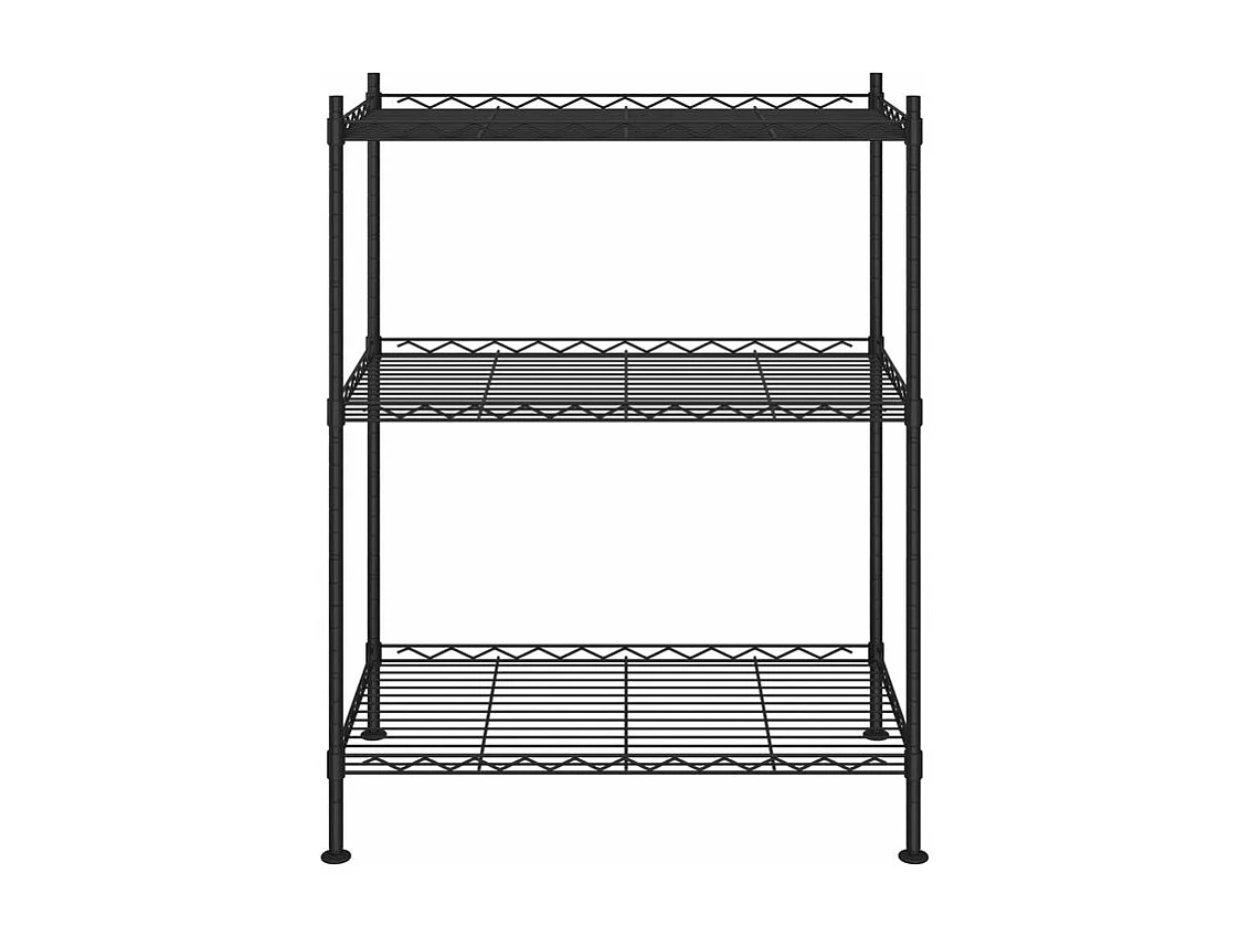 Étagère de rangement 3 niveaux 60x35x76 noir 150 kg
