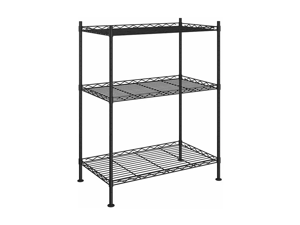 Étagère de rangement 3 niveaux 60x35x76 noir 150 kg