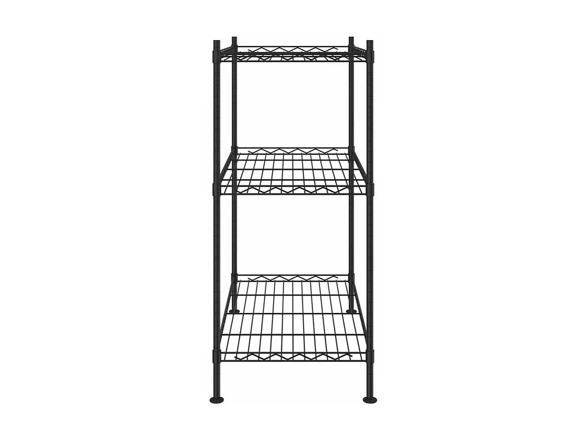 Étagère de rangement 3 niveaux 60x35x76 noir 150 kg