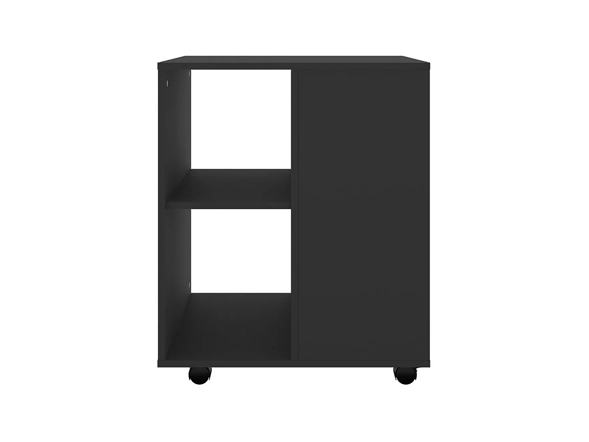 Petit meuble de rangement sur roulettes Burok 60cm – Discret et pratique-Couleur Noir