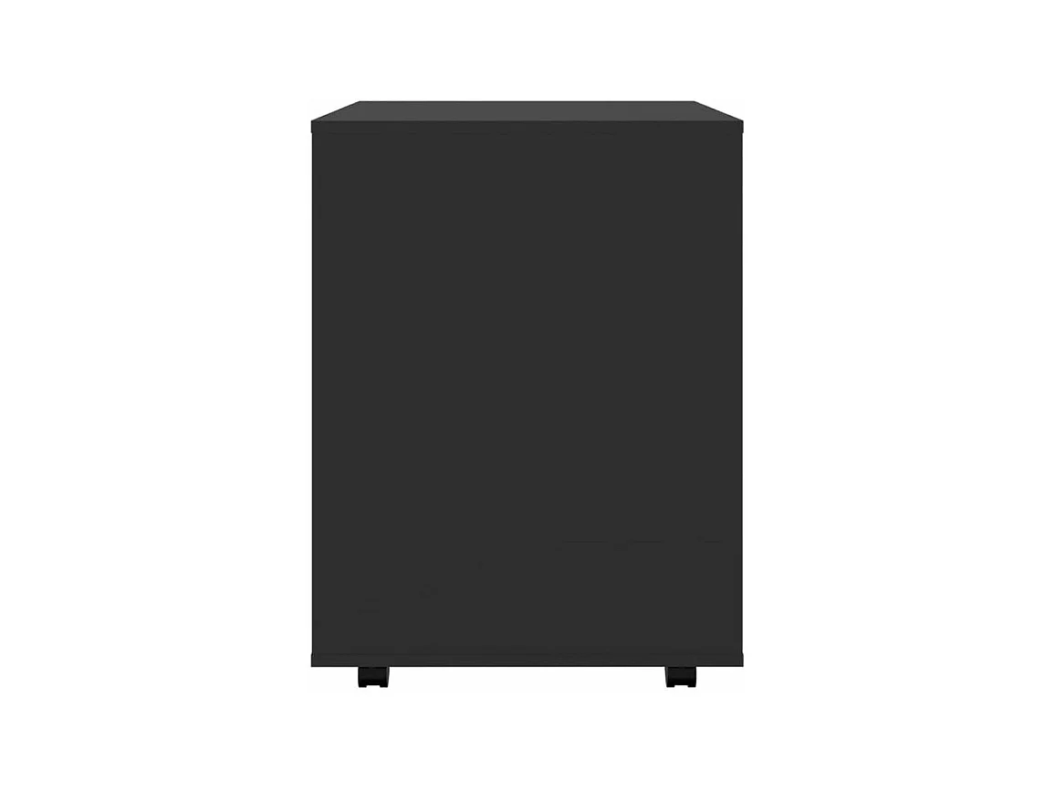 Petit meuble de rangement sur roulettes Burok 60cm – Discret et pratique-Couleur Noir