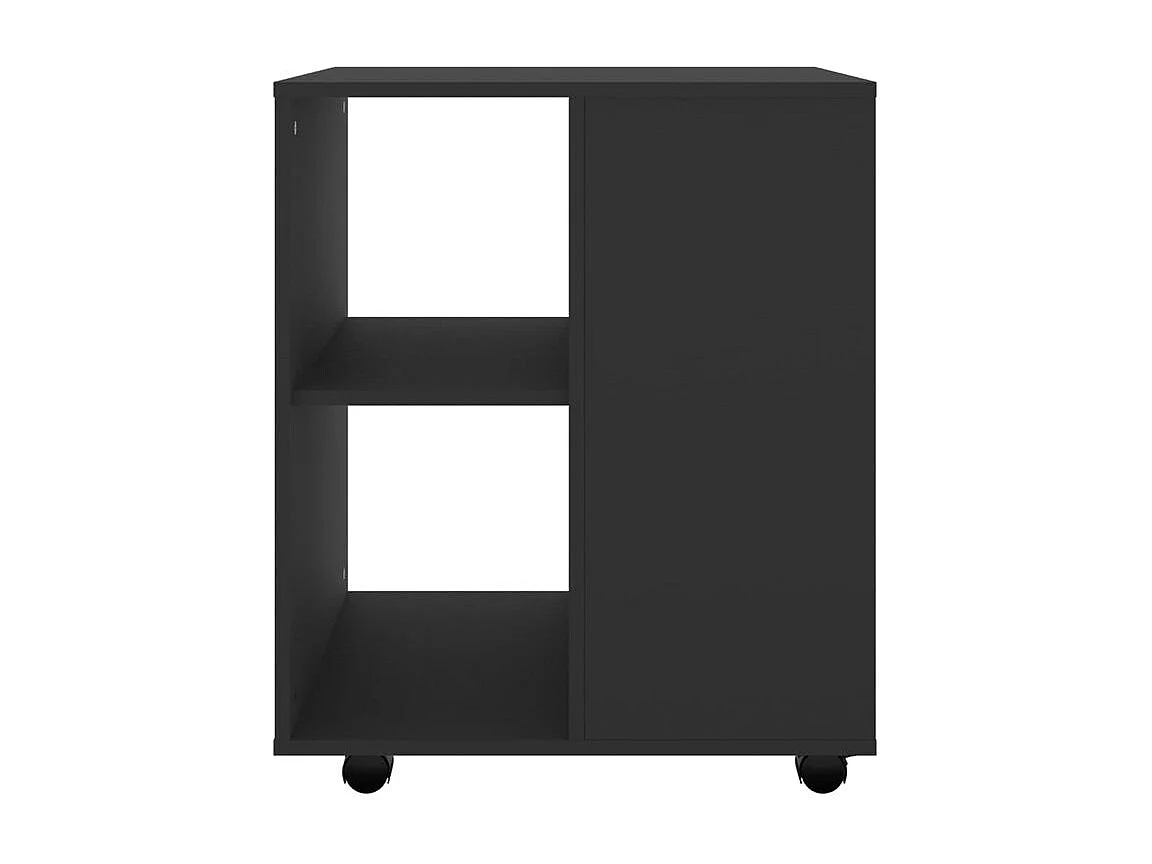 Petit meuble de rangement sur roulettes Burok 60cm – Discret et pratique-Couleur Noir