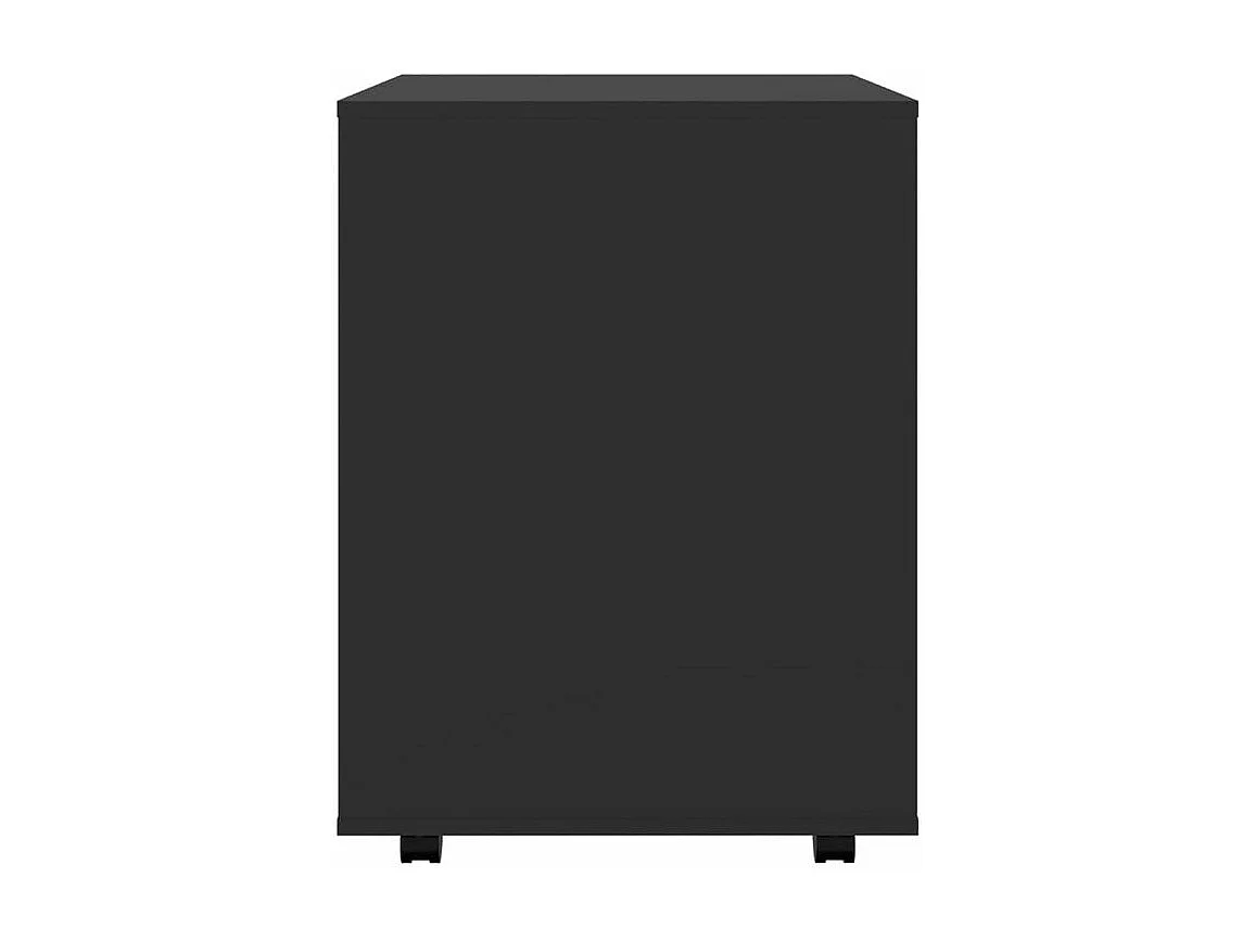 Petit meuble de rangement sur roulettes Burok 60cm – Discret et pratique-Couleur Noir