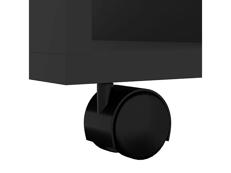 Petit meuble de rangement sur roulettes Burok 60cm – Discret et pratique-Couleur Noir