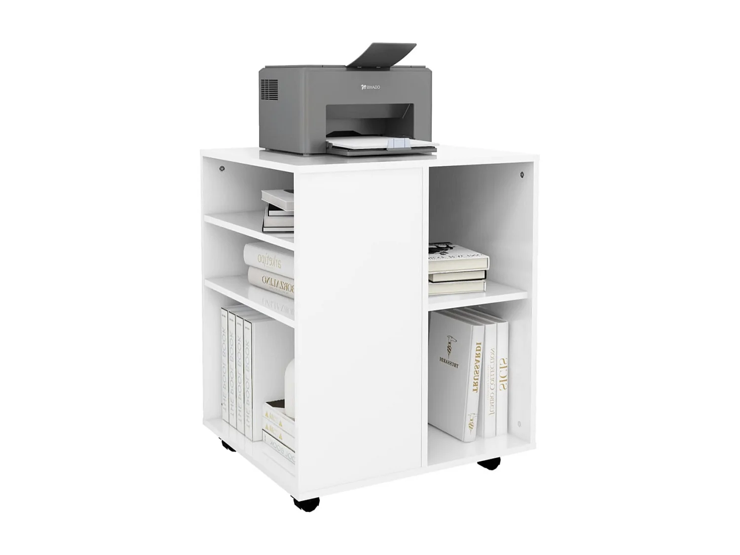 Petit meuble de rangement sur roulettes Burok 60cm – Discret et pratique-Couleur Noir
