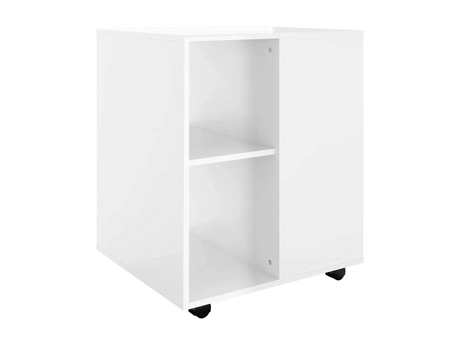Petit meuble de rangement sur roulettes Burok 60cm – Discret et pratique-Couleur Noir