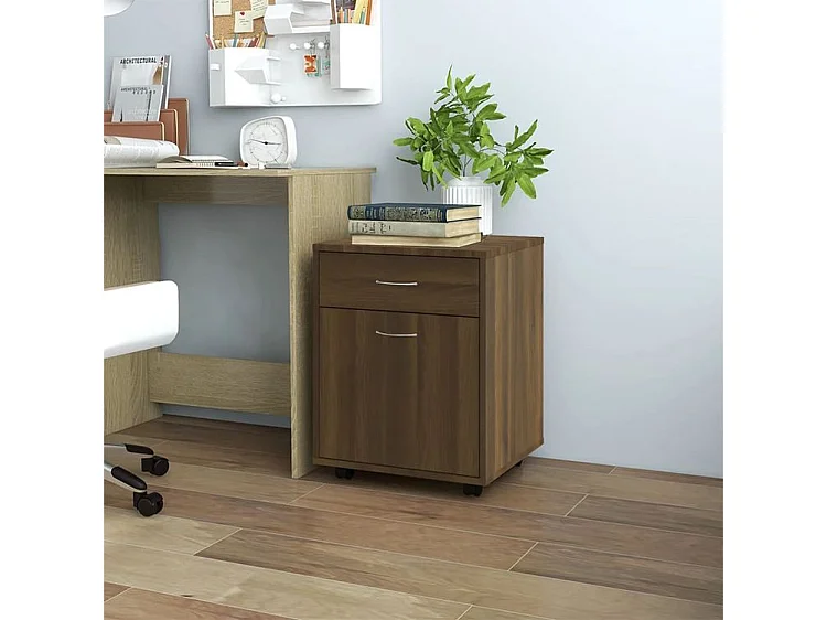 Armoire roulante Chêne marron 45x38x54 Bois d'ingénierie