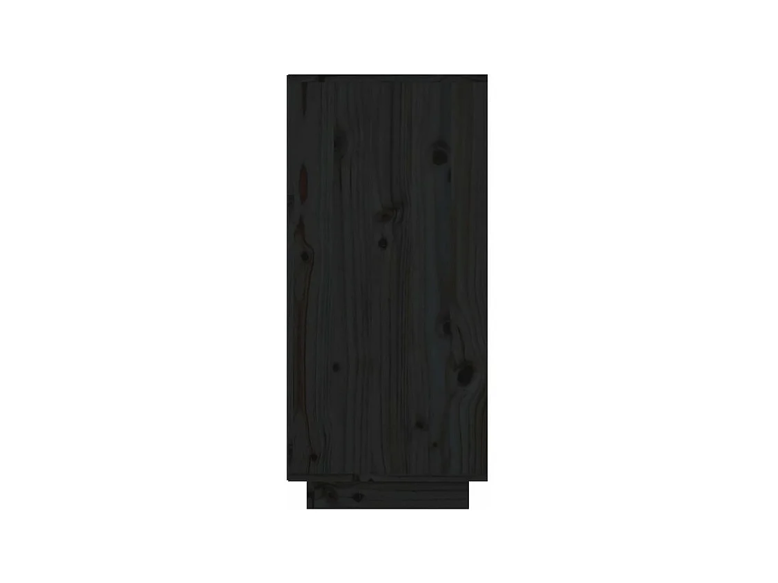 Petite étagère avec 2 tiroirs en bois massif de pin – Collection Vizion-Couleur Noir