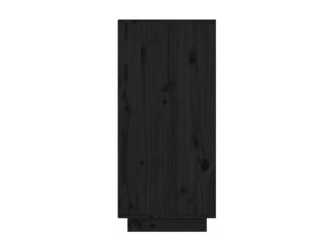 Petite étagère avec 2 tiroirs en bois massif de pin – Collection Vizion-Couleur Noir